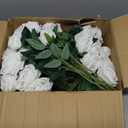 HyeFlora 50 PCS White Roses Artificial Flowers, Fake Roses with Stems Realistic Silk Roses for DIY Wedding Bouquets Tables Centerpieces Arrangements Party Baby Shower Birthday Home Decor Gift for Her