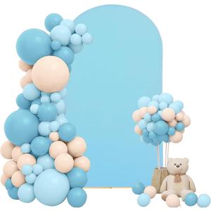 Wedding Arch Cover 7.2FT Baby Blue Spandex Fitted Arch Cover Round Top Stand Covers Double-Side Stretchy Chiara Cover Backdrop Cover for Wedding Banquet Birthday Party Ceremony Baby Shower Decoration