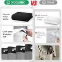 No Hook Shower Curtain and Liner Set,Black Hotel Waffle Shower Curtain with Liner 75" L x 72" W