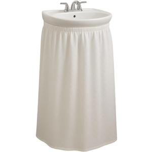 Diamond Stitch Fabric Bathroom Sink Skirt Utility Sink Waterproof Fits Standard Size Sinks Adds Bathroom Storage (White) Large