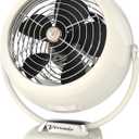Vornado VFAN Vintage Fan, Retro Metal Air Circulator for Cooling & Dcor, 3 Speed Settings, Adjustable Tilt, Powerful Airflow, Durable Construction, Manual Dial Control, Vintage White