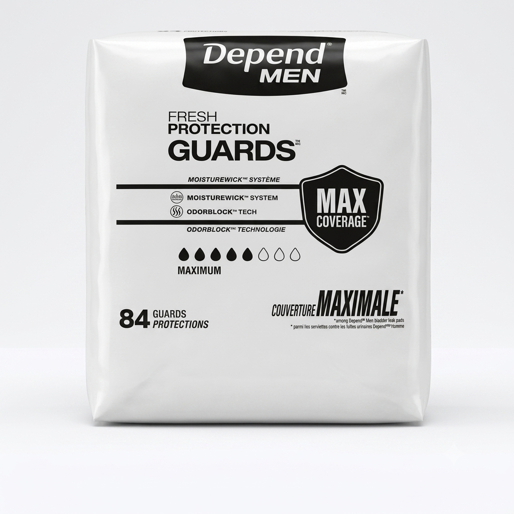 Depend Guards Incontinence Pads for Men, Maximum Absorbency, 84 Count