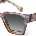 livho Rectangle Polarized Sunglasses Trendy for Women Men Retro Sun Glasses for Women Men 2025 Oversized UV Protection Shades (Amber Marble/ Black Gradient)