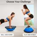 23/25In Half Balance Ball with Non-Slip Base, 1600Lb Capacity Stability Trainer for Core Workout, Includes Resistance Bands, Pump, and Bonus Ball, for Home Gym Stability Workouts