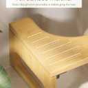 AmazerBath 7 Inches Bamboo Toilet Stool Squat for Adult, Foldable Squatting Potty Stools for Bathroom, 0.79" Thickness Poop Stool with Non-Slip Strip, Space-Saving, No Assembly Required, Natural Color