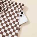 SHEWIN Women's Plaid 2 Piece Short Sets 2026 Lounge Beach Travel Vacation Outfits Matching Shorts Sweatsuit with Pockets (M)