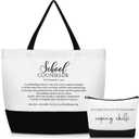 Guidance Counselor Gifts School Counselor Appreciation Gift Canvas Tote Bag Makeup Cosmetic Bag