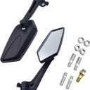 Diamall 2 PCS Motorcycle Rear View Mirrors, 360-degree Adjustable Wide Angle Rear View Mirror, Handle Rearview Mirror Modification, Universal for Motorcycle Dirt Bike Scooters (Black)
