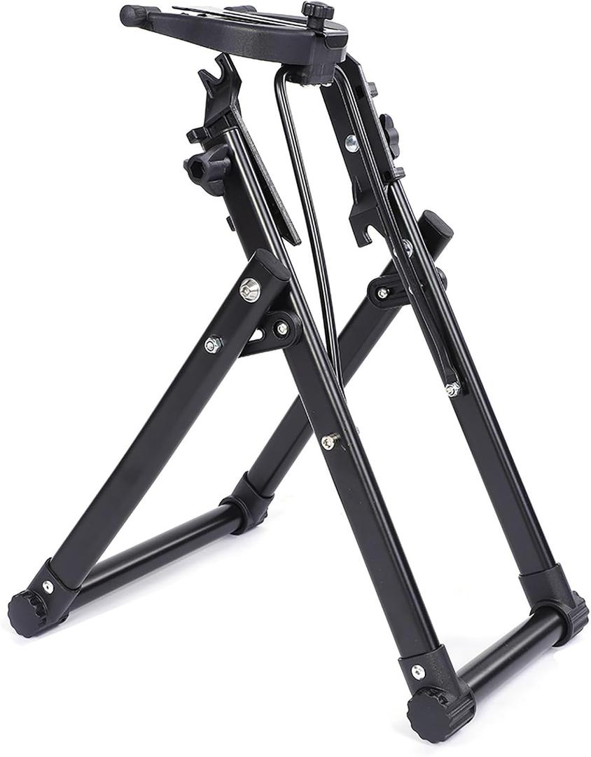 Ejoyous Wheel Truing Stand, Foldable Maintenance Holder Stand, Sturdy Cycling Repair Stand Accessory Fit for 16 to 29 Inch Wheel