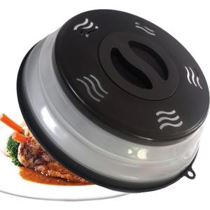 Microwave Splatter Cover Vented for Food, Splatter Guard & Colander Kitchen Gadget for Fruit Vegetables Microwave Plate Cover with Hook Hole,Dishwasher-Safe,BPA-Free Silicone & Plastic (1PACK)