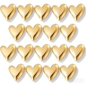 BESARME 18PCS Fridge Magnets, Gold Refrigerator Magnets, Small Cute Heart-Shaped Fridge Decor, Locker Magnets for Home, Kitchen, School, Office, Whiteboard