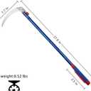 Detachable Grass Sickle, Folding Harvest Scythe Tool with Carbon Steel Blade and Anti-Slip Rubber Handle, Includes 1 Spare Blade, Lightweight Sickle Garden Tool Long Handle for Garden and Yard