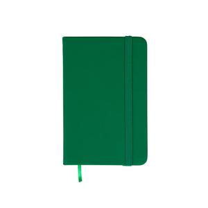 Rubberized Notebook 14x8cm with Elastic Tape (Green)