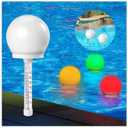 Pool Thermometer Floating Easy Read, LED Colored Solar Thermometer Floating,Suitable for Swimming Pool/Hot Tub/Hot Spring/Aquarium
