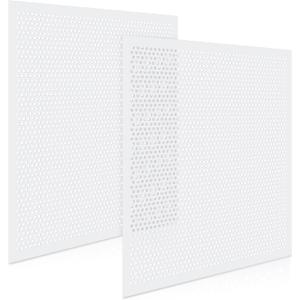 DoubleFill 2 Pack 2' x 2' Plastic Perforated Tiles with 1/4" Holes 24" x 24" White Drop Ceiling Tiles Plastic Ceiling Grid Covers