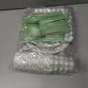 175Pcs Gingham Party Supplies for 25 Guests Scalloped Plates and Napkins set Green and White Paper Plates Disposable Plaid Cocktail Napkin Checkered Dinner Party Set Cutlery for Baby Shower Wedding