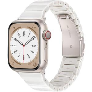 V-MORO Resin Band Compatible with Apple Watch, Women Men Fashion Strap for Apple iWatch, Lightweight Bracelet Wristband, Size: 38mm/40mm/41mm/42mm, Classic Starlight