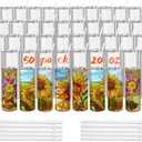 50 Pack 20oz Sublimation Tumbler Blanks (Skinny Straight) in Bulk, 25