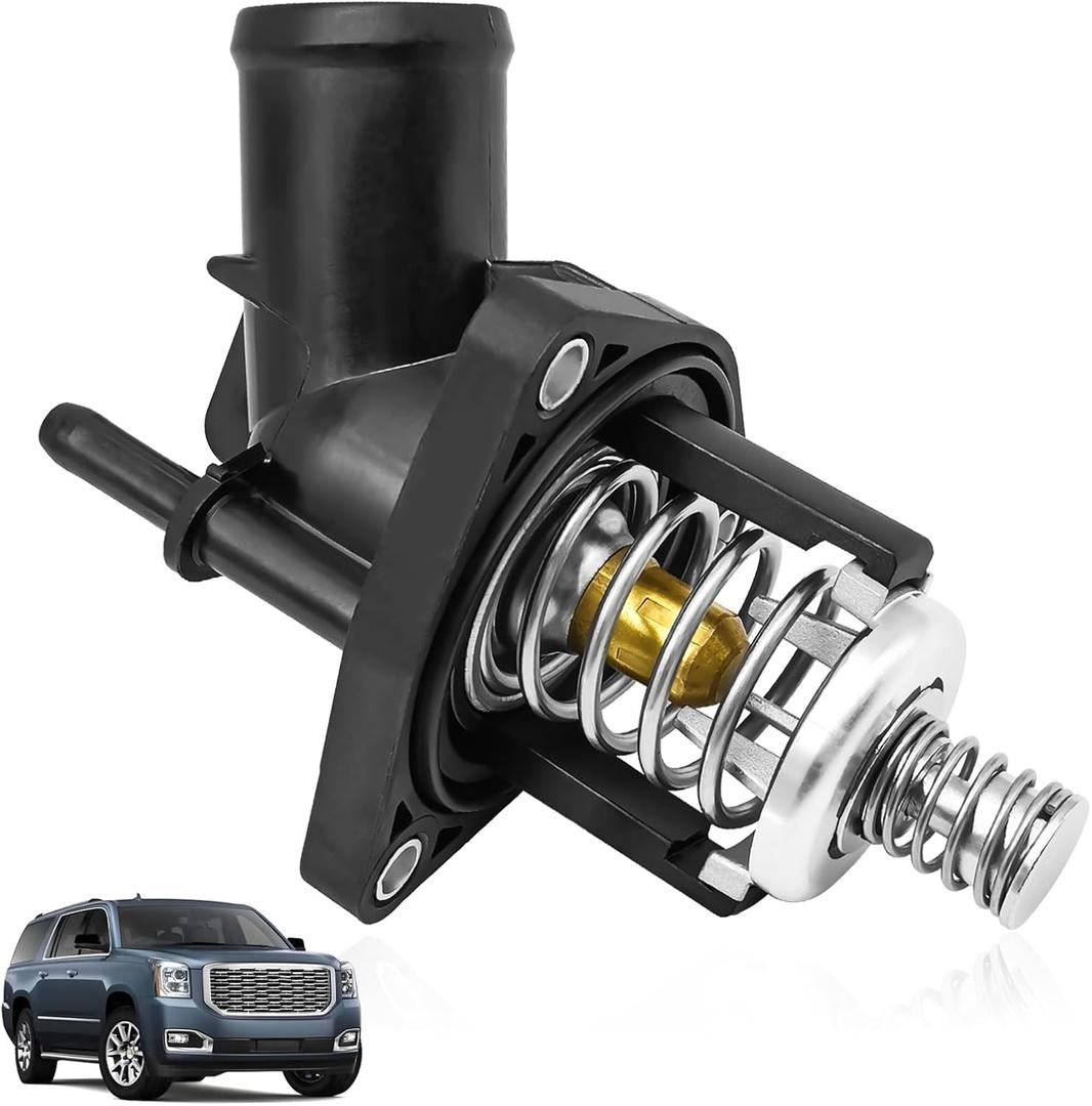 15-11125 Upgraded Aluminum Thermostat Housing Assembly 12674639 Replacement for Chevy Silverado 1500 2500 Suburban Tahoe GMC Sierra 1500 Yukon Yukon XL Cadillac Escalade 2014-2020
