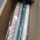 woric Christmas Wrapping Paper Jumbo Rolls Cute Sage Green White Bows Snowman and Red Stripes Design Gift Wrapping Paper for Holiday - 4 Rolls - 30 Inch x 120 Inch(10ft) Per Roll
