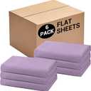 Bulk Twin Flat Sheets Only, 6 Pack Quick Sort Top Bed Sheet, Color-Coded Label Threads, Wrinkle-Free Shrinkage Durable Microfiber Hotel Motel Airb&bs Essentials for Hosts (66"x96",Lavender)