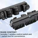 Power Window Switch Fits for Chevrolet Silverado,Avalanche,Suburban,Tahoe,Sierra,Yukon 2007-2013.Driver Side Control Door Master Switch.Without Power Folding Mirrors,4-Door Only.OE# 20835552