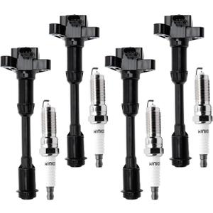 UF674 Set of 4 Ignition Coils Iridium Spark Plugs Fit for 2014-2016 Fiesta 2013-2016 Escape 2013-2014 Fusion 2014-2016 Transit Connect Replaces BM5Z12029B, 1832313, 5C1887