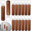 12 Pcs Walnut Wood Bottle Openers Groomsmen Gifts for Wedding Proposal Bachelor Party Favors Bartender Bottle Openers Magnetic Stainless Steel Handheld Engraved Gift for Bar Home Restaurant
