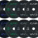 CAP 2-inch Olympic Bumper Plate Weight Set | 100-370 lbs | Multiple Colors | Storage Rack Optional
