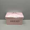 Jolitac Bread Box for Kitchen Countertop, Metal Bread Box for Kitchen Counter Extra Large & Farmhouse Style Bread Holder Bread keeper Food Storage Container (Pink with Metal Lid)