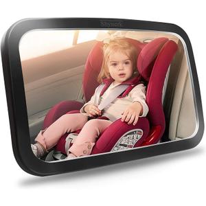 Shynerk Baby Car Mirror, Safety Car Seat Mirror for Rear Facing Infant with Wide Crystal Clear View, Shatterproof, 360 Rotation, Crash Tested and Certified