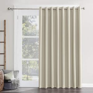 Sun Zero Easton Extra-Wide Blackout Grommet Sliding Patio Door Curtain Panel (84"W x 100"L (Pack of 1), Pearl)