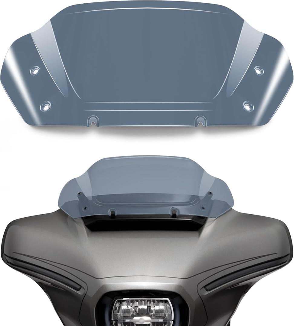 8" Wave Windshield Windscreen Wind Splitter fits for Harley Davidson CVO Street Glide FLHXSE 2023-2024, Street Glide FLHX 2024-up,FLHXU 2025-up (Smoke)