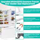Upgraded W10443319 Freezer Door Gasket Replacement for Whirlpool Refrigerator Door Seal WRF535SMBM00 WRF535SMHZ00 KRFC302ESS00 Freezer Gasket W10571960 KitchenAid Freezer Seal for Kenmore