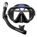 Snorkel Set Adults Snorkeling Gear Anti-Fog Panoramic View Swim Mask Dry Top Snorkel Kit with Carry Bag for Snorkeling Scuba Diving Swimming Travel