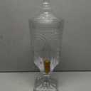 0.79 Glass Drink For Parties Glass Beverage Dispenser with Spigot for Party Bar Wedding Crystal Collection Dispenser Wide Mouth with Lid Iced Beverage Dispensers (0.79gal Agave Style)
