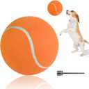 susu & wuwu Giant Tennis Ball for Dogs Yellow Big Tennis Ball for Dog Birthday Gift 9.5" Pet Toy Balls for Small/Medium/Large Dogs (orange)