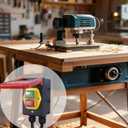 110V Single Phase Paddle Switch, Outlet Router Table Safety Switch with Female Plugs, 1 ft Female & 5 ft Male Power Cord, Red Emergency Stop for Table Saws, Router Tables, Extension Cords