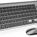 cimetech Wireless Keyboard and Mouse Combo, Compact Silent Ergonomic Scissor Switch Keyboard and Optical Mouse Set, 2.4G Lag-Free Cordless Keyboard Mice for Computer, Mac, Laptop, PC, Windows - Grey