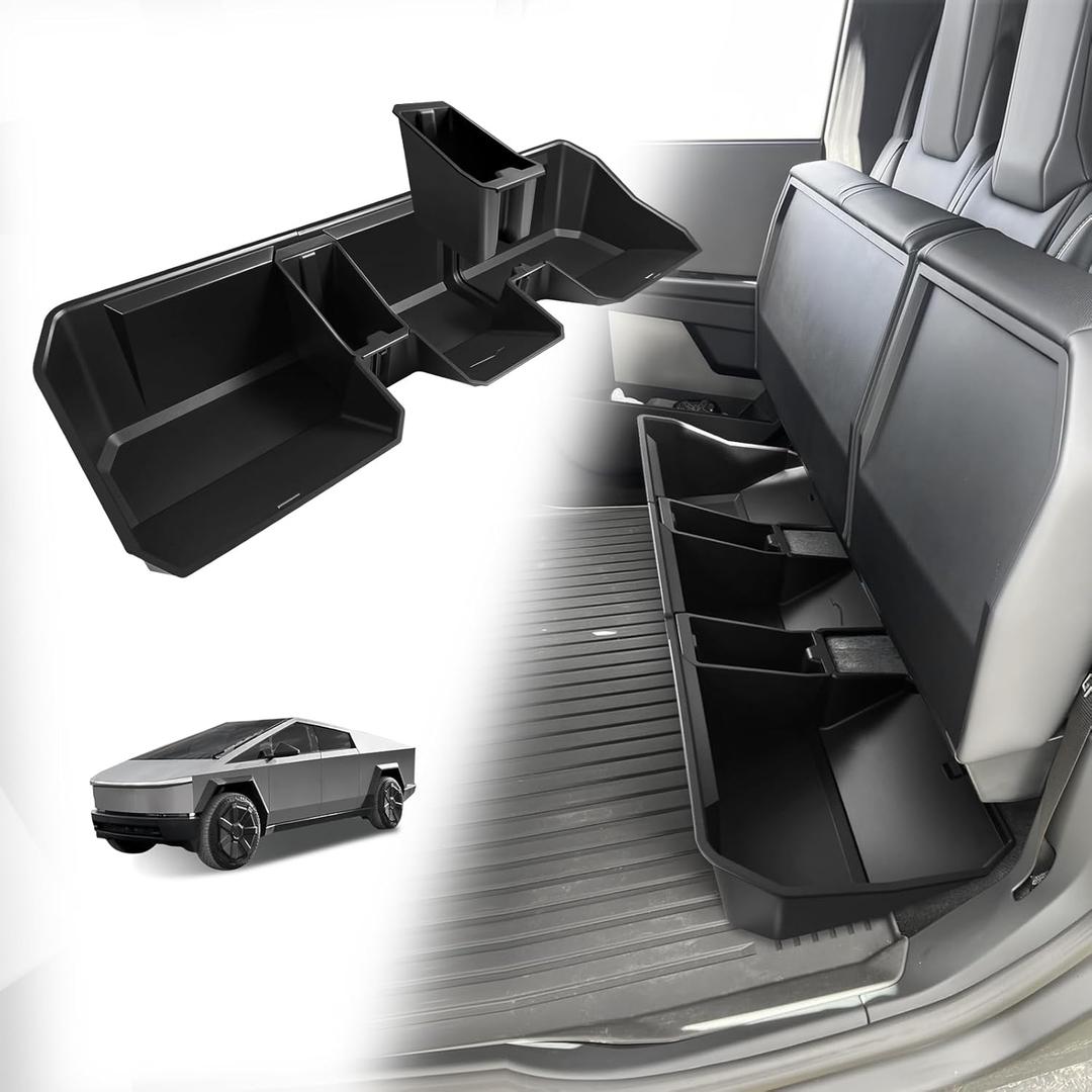 VaultsOnWheels Under Seat Storage Box Fit for 2026 2025 2024 Tesla Cybertruck Accessories, Console Organizer Truck Tool Box Custom Fit Detachable Underseat Organizer