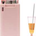 Pink Foldable Reusable Straws with Case, Stainless Steel Collapsible Straws with Silicone Tips and Cleaning Brush, Portable Folding Drinking Straw Set for Travel, Home & Office