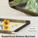 36x36 Inch Bronze Framed Bathroom Mirror, Rectangle Brushed Bronze Metal Vanity Mirror, Square Modern Wall Mirror, Rounded Corner, Tempered Glass, Anti-Rust, Shatterproof (Horizontal/Vertical)