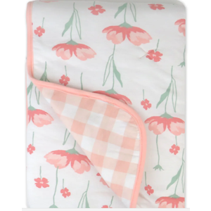 ORGANIC COTTON HAND-QUILTED REVERSIBLE BABY BLANKET