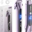 Bikini Trimmer for Women, 2-in-1 Electric Razor with Dual Heads, Ceramic Blade, Waterproof & Rechargeable, Painless Pubic Hair Shaver for Bikini, Underarm, Legs, Face | Gift for Her - Lightpurple