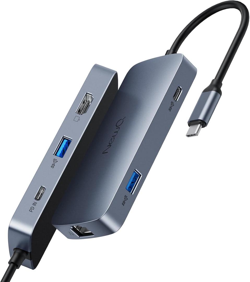 NewQ USB4 40Gbps Hub, 8K@60Hz 4K@120Hz HDMI 2.1 Dock, 2*USBA 3.2, USBC 3.2, Gigabit Ethernet, PD-in 100W, Compatible w/Thunderbolt 3/4/5, USB4.0 Docking Station for MacBook, Windows, Chromebook, Space Gray 