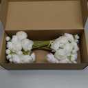 Ling's moment Ranunculus Artificial Flower, Faux Silk Mini Ranunculus Flowers for DIY Bouquet, Bulk Fake Wedding Filler Flowers for Centerpieces Arrangements Bridal Shower Decorations, Ivory White