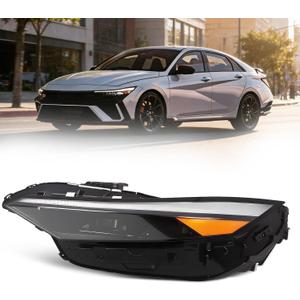 Left Headlight Assembly W/Module Compatible with Elan-tra SE SEL N Line GLS Preferred Luxury Limited 2024-2025 Headlamp Driver Side Front Light 92101AA740