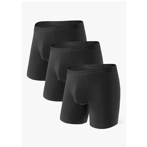 DAVID ARCHY Men's Soft Underwear Micro Modal Dual Pouch Trunks Ball Pouch Bulge Enhancing Boxer Briefs for Men 3 or 4 Pack, Size L