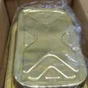 40 Pack 8.7"6.6"2.4" Gold Aluminum Foil Pans with Lids Heavy Duty, 3 LB Foil Food Containers with Lids, Disposable Tin Foil Pans for Baking, Meal Prep, Freezer, Heating and Takeout