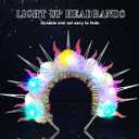 Light Up Headband LED Glowing Headbands Shell Halo Crown Headpieces Rave Party Hair Accessories for Women and Girls, Blue (Blue)